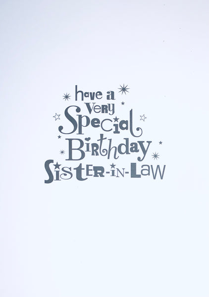 Sister-in-law birthday card modern rainbow