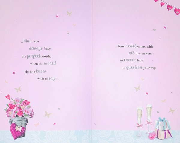 Mum birthday card- flowers and hearts