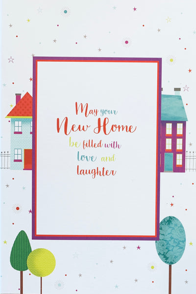 New home card cute colourful houses