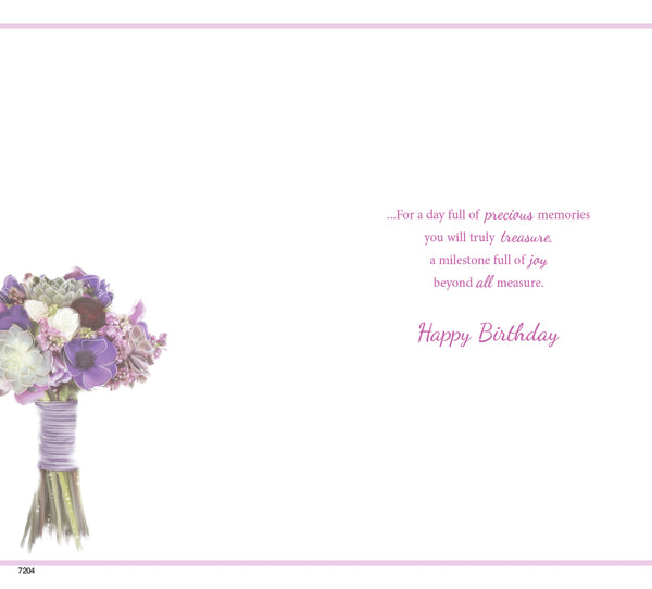 90th birthday card- bouquet of flowers
