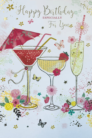 Birthday card for her - birthday cocktails