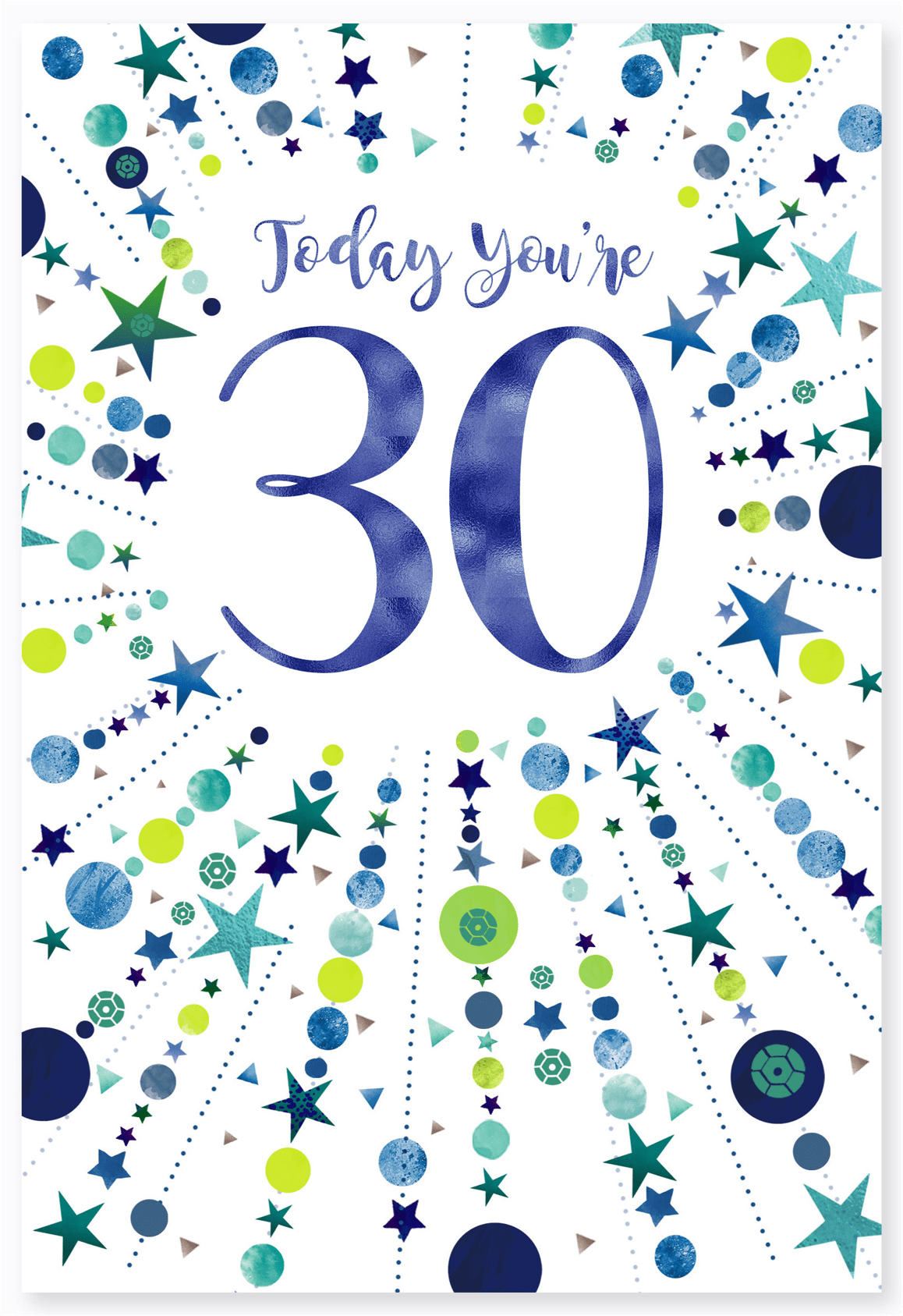 30th birthday card- shiny stars