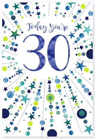 30th birthday card- shiny stars