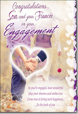 Son and Fiancée engagement congratulations card