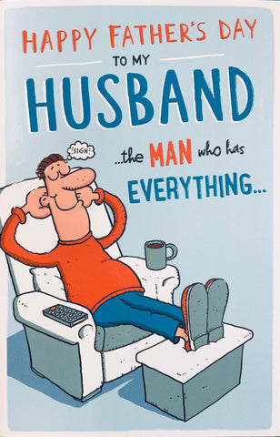 Funny Husband Father’s Day card feet up
