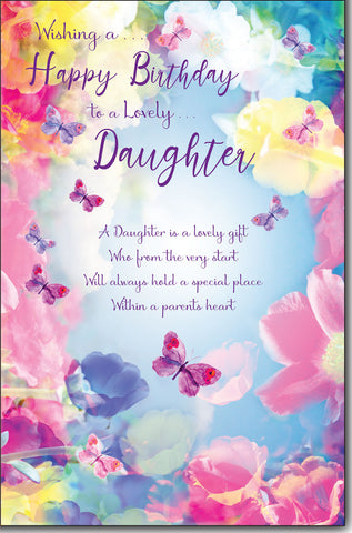 Daughter birthday card- large card- sentimental verse