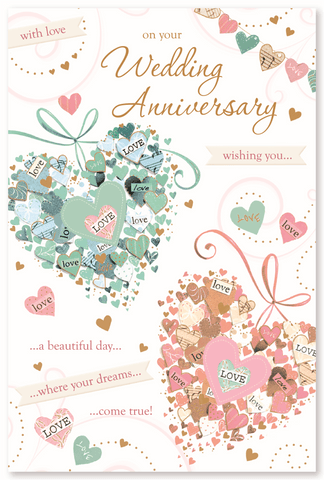 Your anniversary card - hearts