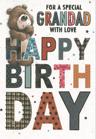 Grandad birthday card - cute bear