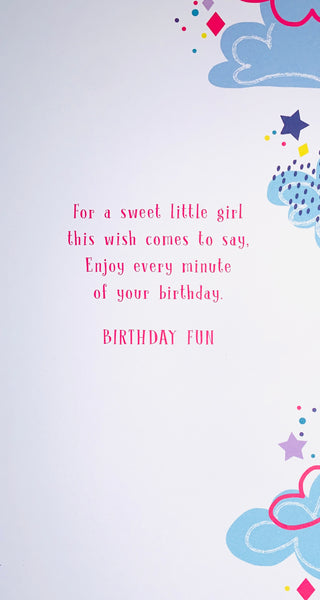 Age 4 birthday card - cute unicorn