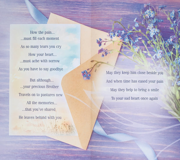 Loss of your Brother sympathy card - caring verse