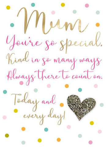 Mum birthday card - modern hearts