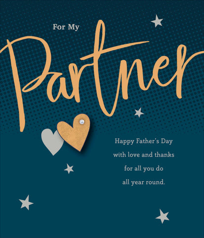 Partner Father’s Day card- modern hearts
