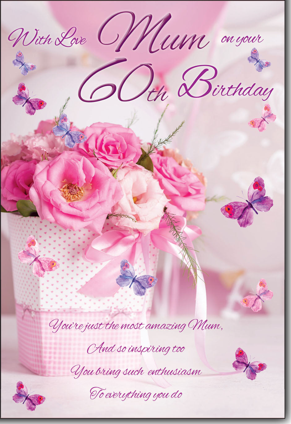 Mum 60th birthday card- birthday flowers