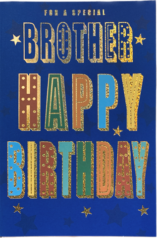 Brother birthday card- colourful stars