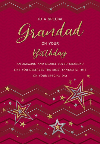 Grandad birthday card- modern stars