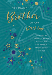 Brother birthday card -modern stars
