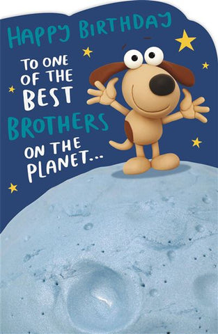 Funny Brother birthday card - out of this world
