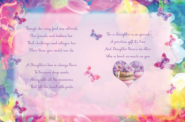 Daughter birthday card- large card- sentimental verse