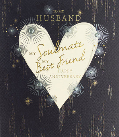 Husband anniversary card- heart and stars