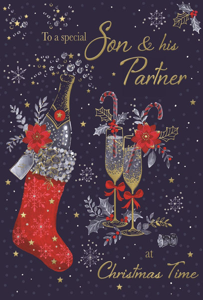 Son and Partner Christmas card - Xmas celebration