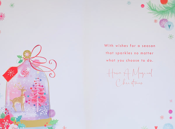 Daughter Christmas card - festive reindeer