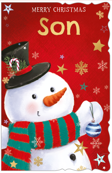 Son Christmas card - cute snowman