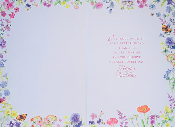 Friend birthday card - wild flowers