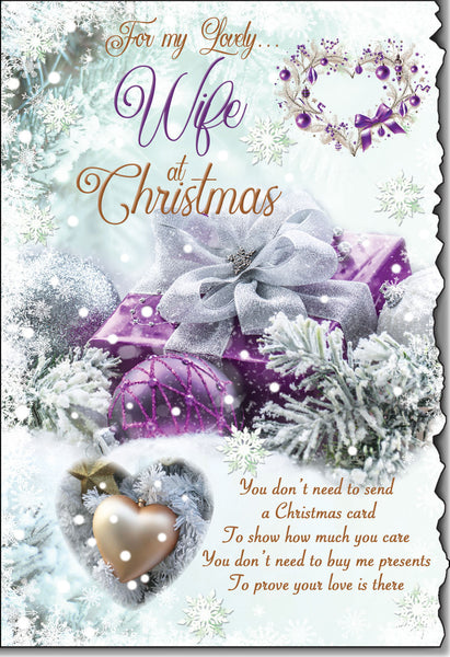 Wife Christmas card- sentimental verse