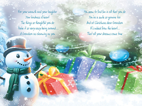 Grandson Christmas card- sentimental verse