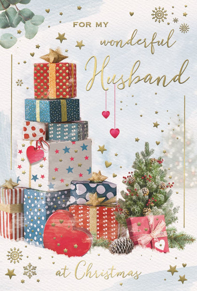 Husband Christmas card - festive gifts