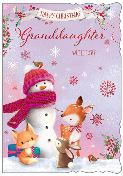 Granddaughter Christmas card- cute snowman