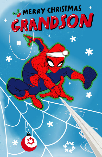 Grandson Christmas card - Spider Man