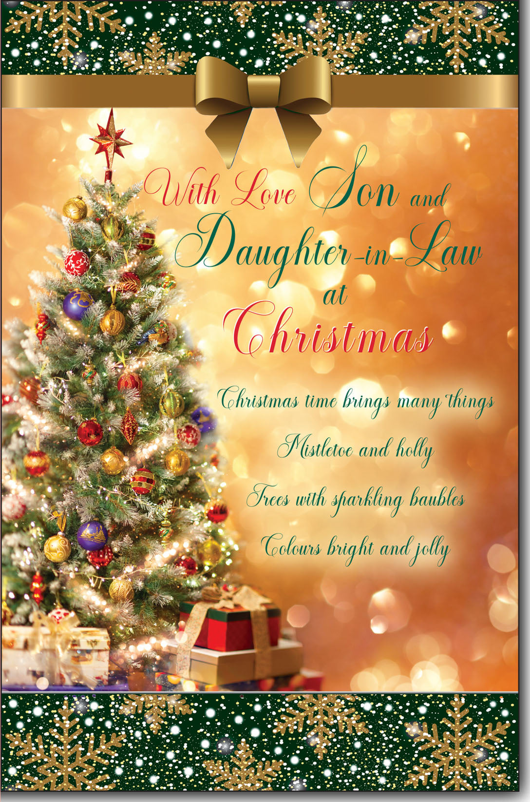 Son and Daughter-in-law Christmas card- Sentimental verse