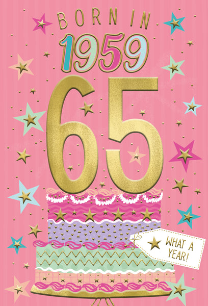 65th birthday card- born in 1959