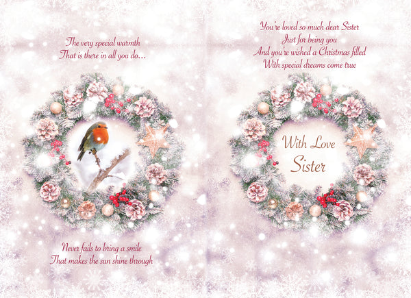 Sister Christmas card- Sentimental verse