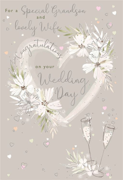 Grandson and wife wedding day card