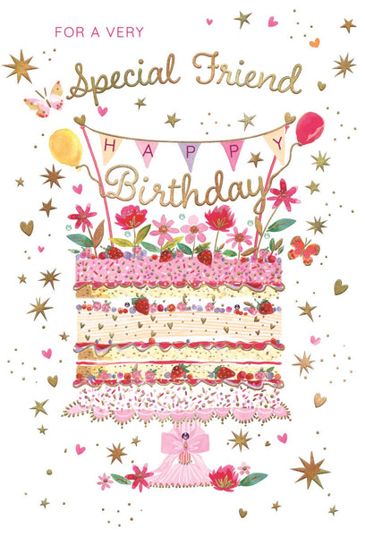 Friend birthday card - sparkling cake
