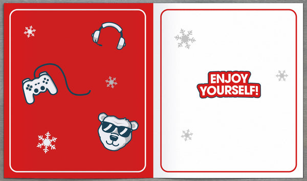 Son Christmas card - fun gamer