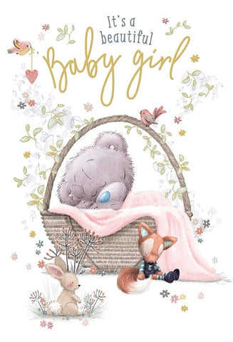 Me to you Birth of a baby girl card