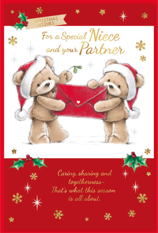 Niece and her Partner Christmas card - cute bears