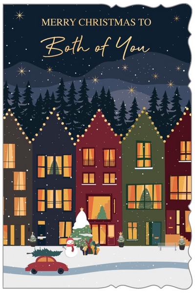 To both of you Christmas card- festive town