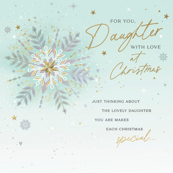 Daughter Christmas card - magical snowflakes