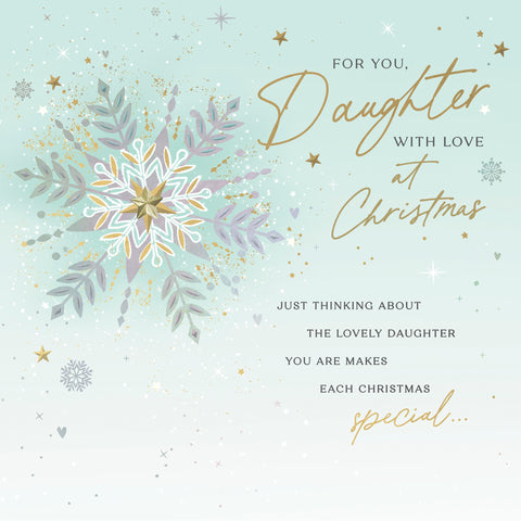 Daughter Christmas card - magical snowflakes