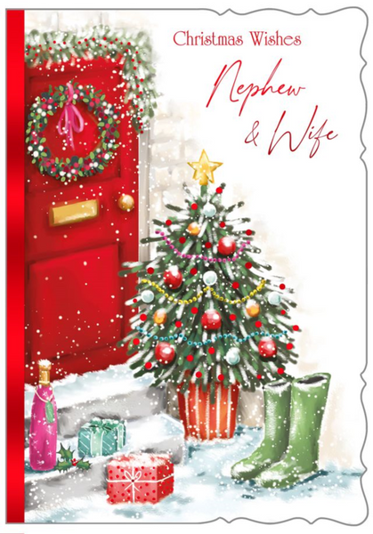 Nephew and Wife Christmas card - xmas door