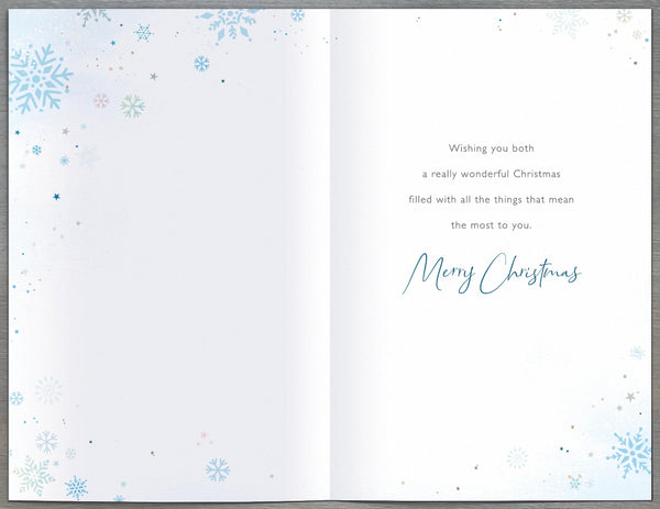 Brother and Sister in law Christmas card - sparkling snowflakes