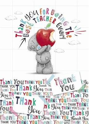 Thank you teacher card- cute me to you bear
