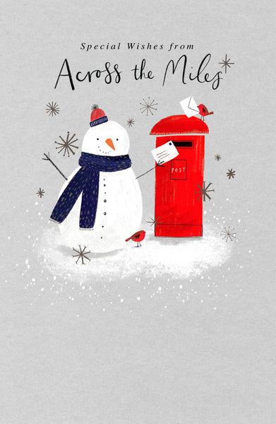 Across the miles Christmas card- snowman