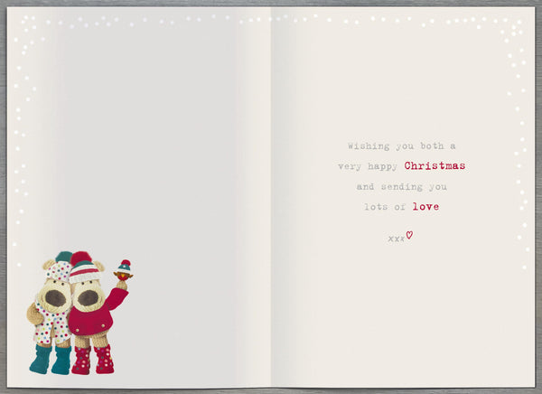 Son and Daughter in law Christmas card- Boofle