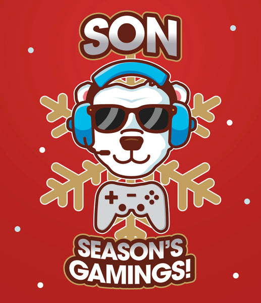 Son Christmas card - fun gamer
