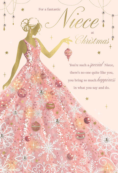Niece Christmas card- beautiful dress